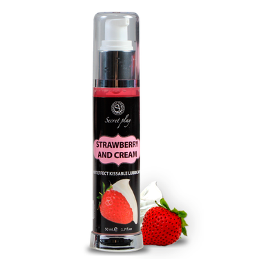 Lubrificante 2 in 1 con Effetto Termico Fragole e Panna, 50 ml